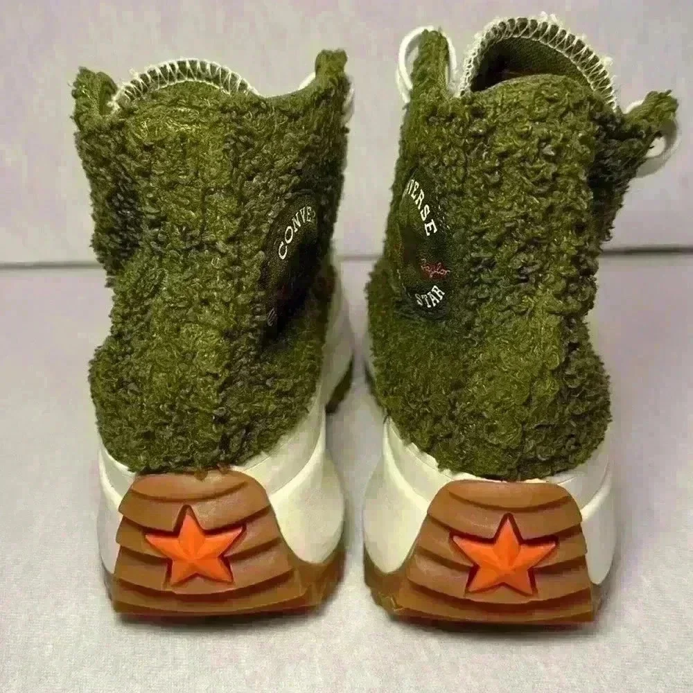 Converse Run Star Hike High Women's Fur Green Moss Lace Up 573197C Size 6.5 - Picture 4 of 15